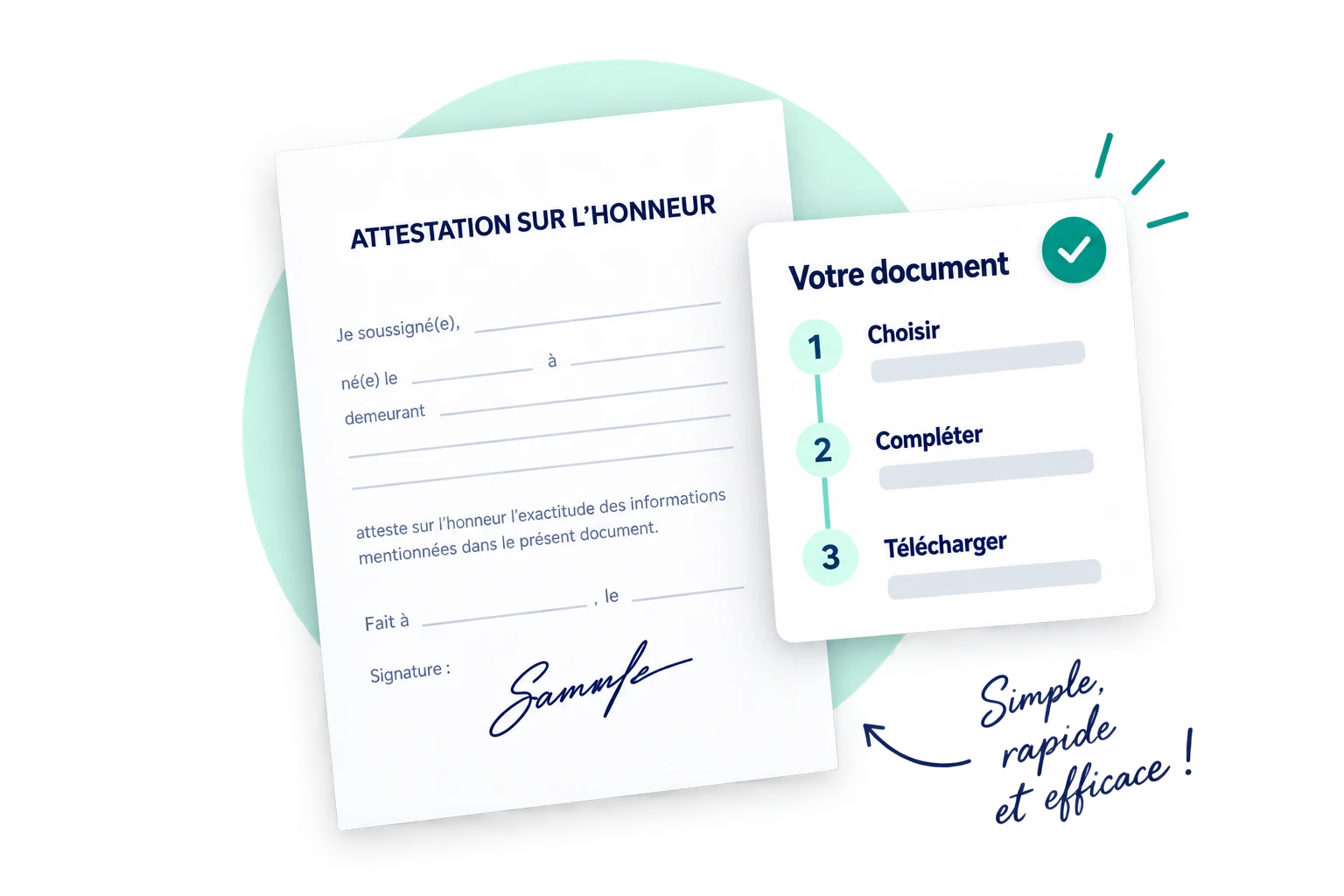 Aperçu d'une attestation générée sur AttestationPDF.fr